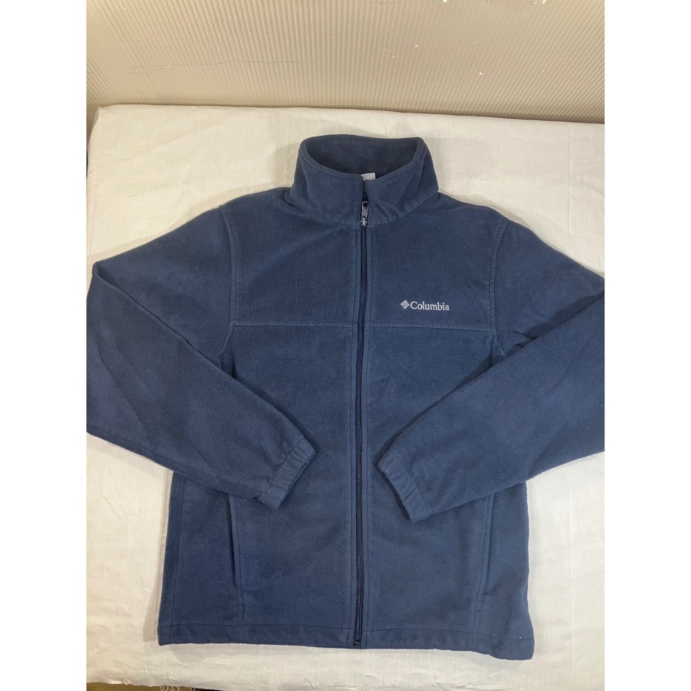 Columbia Mens Navy Blue Full Zip Fleece‎ Jacket Mock Neck Size M 00656-BV0-2011